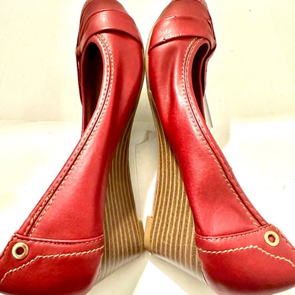 Rasolli Women’s Burgundy Platform slipons size 8 - Picture 4 of 8